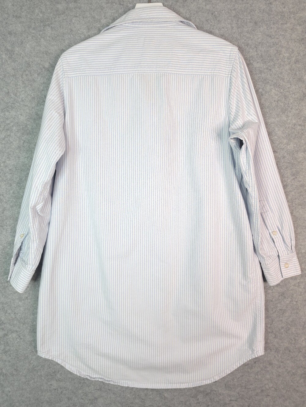 Province Of Canada Oxford Light Blue & White Stripe Button-Up Shirt Dress - Picture 3 of 11